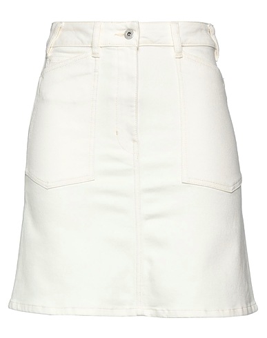KENZO Denim skirt Ivory 98% Cotton, 2% Elastane