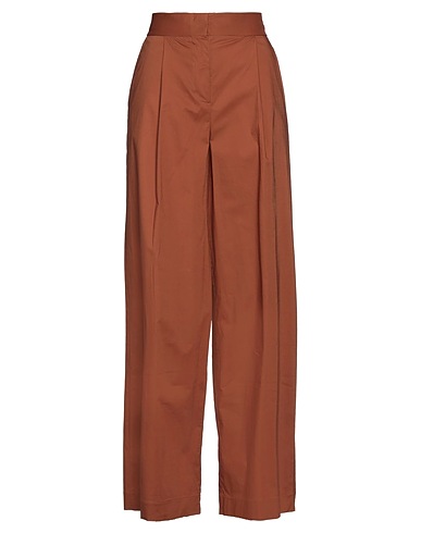 FEDERICA TOSI Casual pants Brown 97% Cotton, 3% Elastane