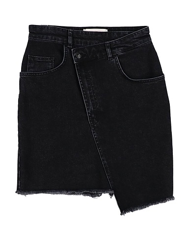 LES COYOTES DE PARIS Gonna jeans Nero 99% Cotone, 1% Elastan