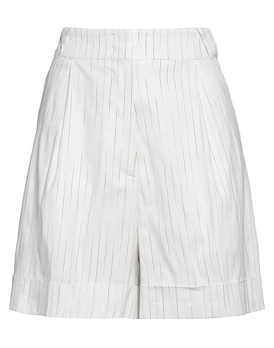 PIAZZA SEMPIONE Shorts & Bermuda Bianco 36% Viscosa, 33% Lino, 27% Cotone, 4% Elastan