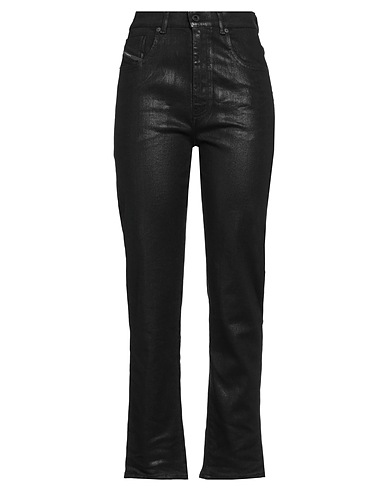 DIESEL BLACK GOLD Denim trousers Black 95% Cotton, 3% Polyester, 2% Elastane, Bovine leather