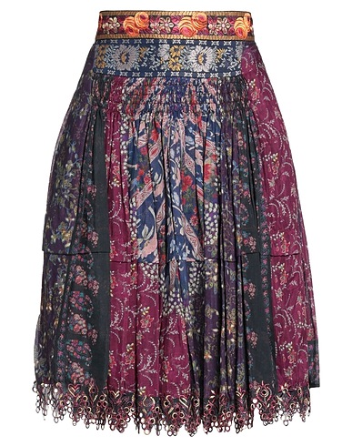 ETRO Midi skirt Purple 65% Cotton, 35% Silk