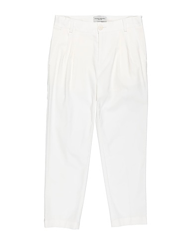 PAOLO PECORA Casual trouser Ivory 98% Cotton, 2% Elastane