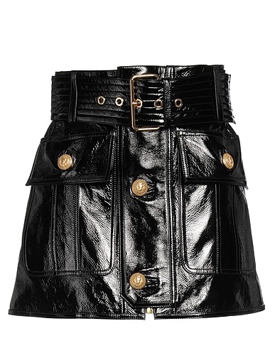 BALMAIN Mini skirt Black 100% Lambswool