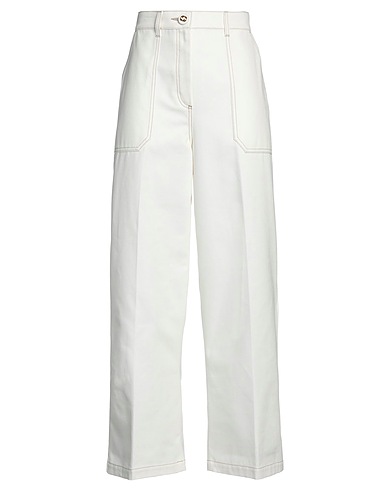 GUCCI Casual trouser Ivory 100% Cotton, Calfskin