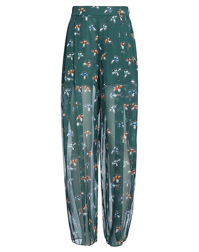 EMPORIO ARMANI Casual trouser Dark green 100% Silk