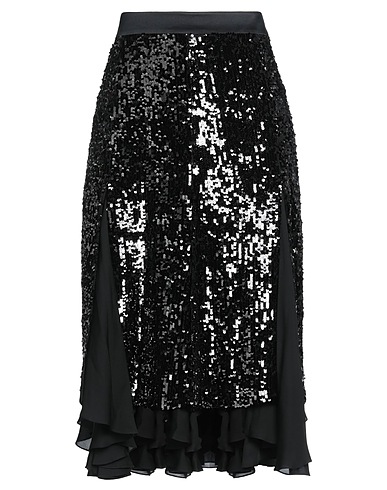 KHAITE Gonna midi Nero 100% Viscosa, Seta