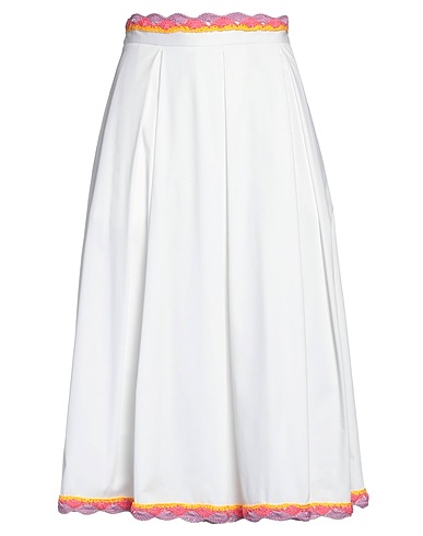 MOSCHINO Midi skirt COUTURE White 48% Cotton, 48% Viscose, 4% Elastane