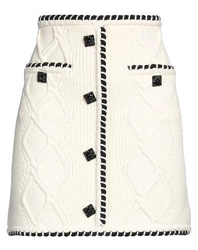 SELF-PORTRAIT Minirock Elfenbein 61% Polyester, 30% Baumwolle, 9% Wolle, Polyamid
