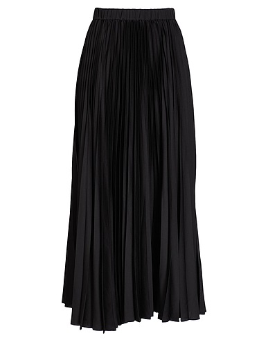 8 by YOOX Long skirt PLEATED MAXI SKIRT W/ SIDE SPLITS
 Black 100% Recycled polyester
