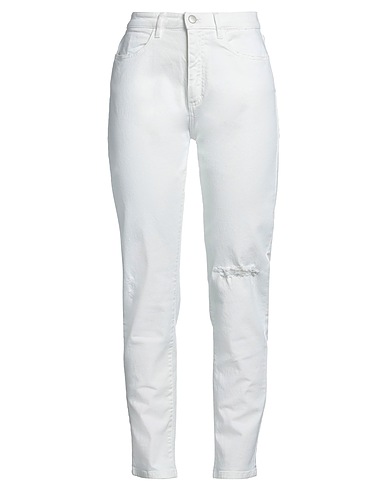 ICON DENIM Pantalon en jean Blanc 98% Coton, 2% Élasthanne