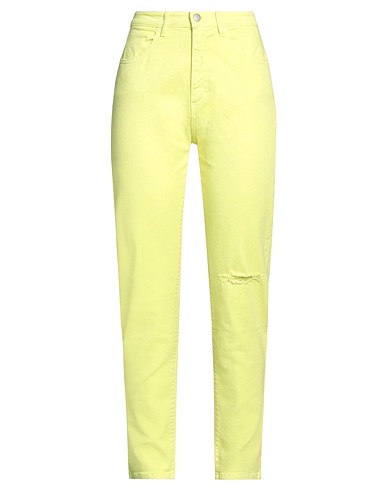 ICON DENIM Pantalon en jean Vert lime 98% Coton, 2% Élasthanne
