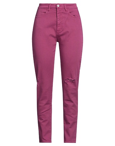 ICON DENIM Denim trousers Mauve 98% Cotton, 2% Elastane