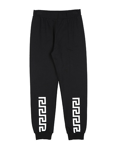 VERSACE YOUNG Casual pants Black 100% Cotton, Elastane