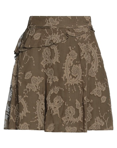 IRO Mini skirt Military green 73% Viscose, 27% Cotton