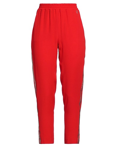 VDP VIA DELLE PERLE Casual pants CLUB Red 69% Acetate, 31% Silk