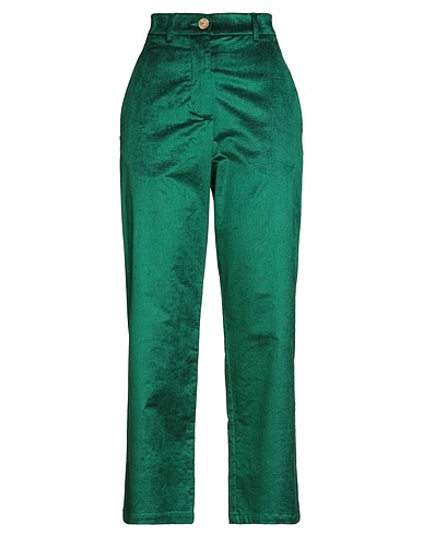 MOMONÍ Casual trouser Green 50% Viscose, 48% Cotton, 2% Elastane