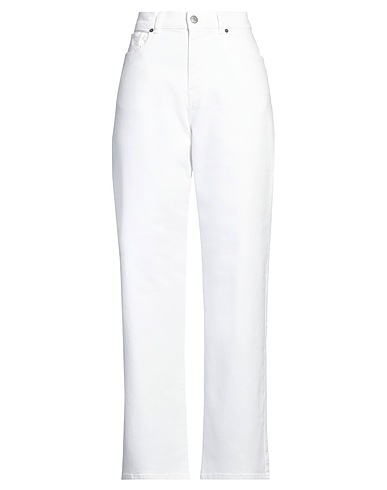 P.A.R.O.S.H. Denim trousers White 99% Cotton, 1% Elastane