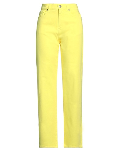 P.A.R.O.S.H. Denim trousers Yellow 99% Cotton, 1% Elastane