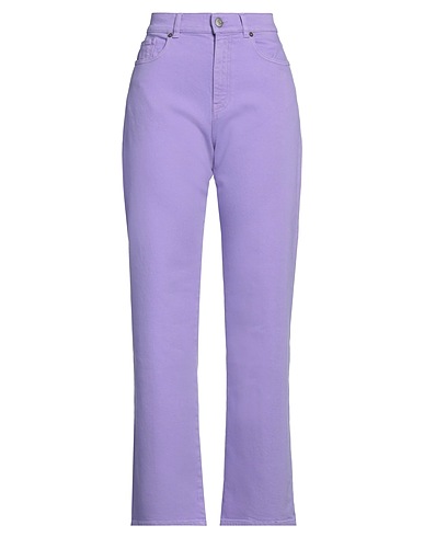 P.A.R.O.S.H. Denim trousers Mauve 99% Cotton, 1% Elastane