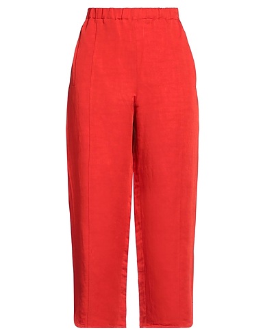 FRIDA ZAZOU Casual trouser Tomato red 50% Viscose, 50% Linen