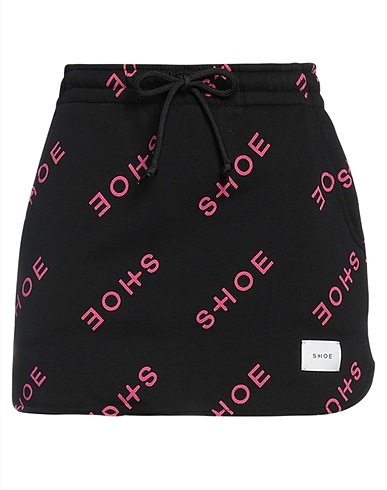 SHOE Mini skirt Black 100% Cotton