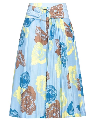 FERRAGAMO Midi skirt Azure 80% Cotton, 20% Silk