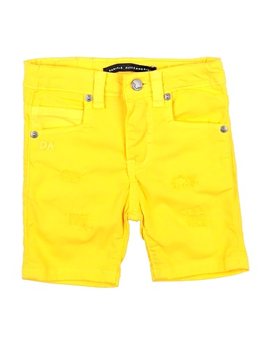 DANIELE ALESSANDRINI Shorts & Bermuda Yellow 98% Cotton, 2% Elastane