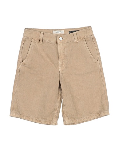 DONDUP Denim shorts Light brown 70% Cotton, 30% Linen