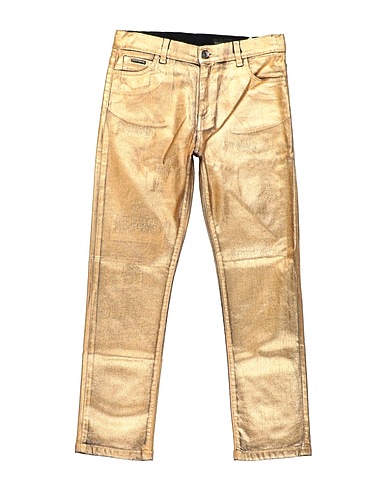 DOLCE&GABBANA Denim trousers Gold 98% Cotton, 2% Elastane