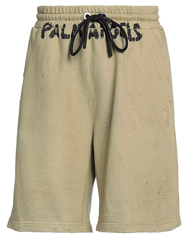 PALM ANGELS Shorts & Bermuda Sage green 100% Cotton