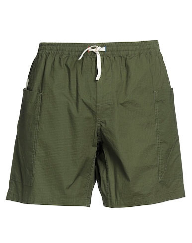 ELEMENT x RONAN LECREURER Shorts & Bermuda Verde militare 98% Cotone, 2% Elastan