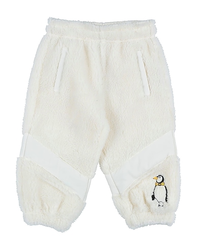 MINI RODINI Casual pants OFF WHITE 100% Recycled polyester, Recycled polyamide
