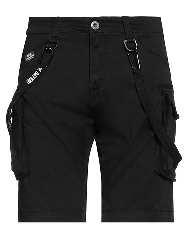 ALPHA INDUSTRIES Shorts & Bermuda Black 98% Cotton, 2% Elastane