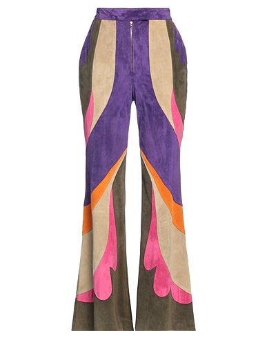 ALBERTA FERRETTI Casual trouser Purple Calfskin