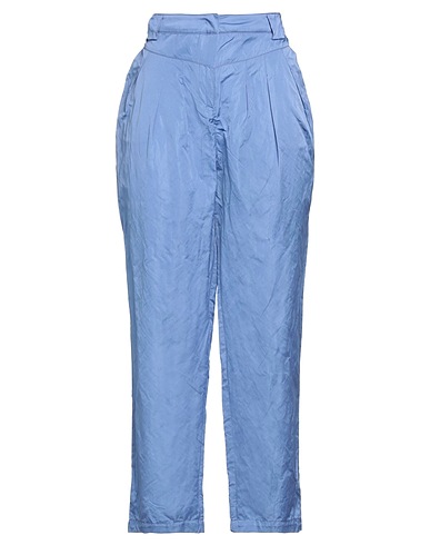 MANILA GRACE Casual trouser Pastel blue 93% Polyester, 7% Metal