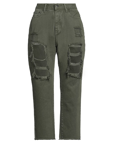 OUI, ODILE! Pantaloni jeans Verde militare 96% Cotone, 3% Poliestere, 1% Elastan