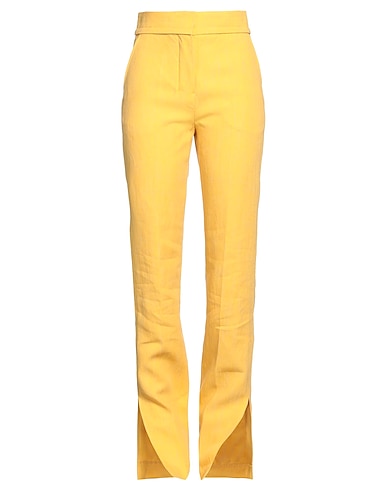 JACQUEMUS Casual trouser Yellow 60% Linen, 26% Viscose, 14% Polyester