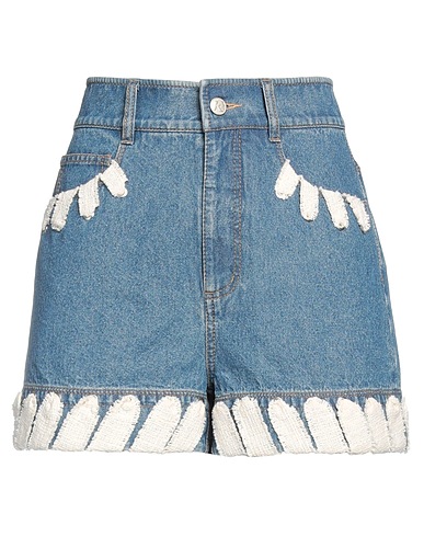 KRIZIA Denim shorts Blue 100% Cotton, Polyester, Other Fibres