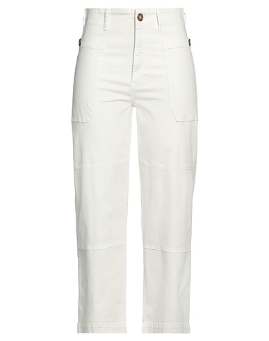 FRAME Casual trouser White 98% Cotton, 2% Elastane