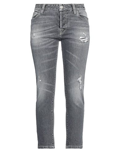 MAURIZIO MASSIMINO Denim trousers Grey 98% Cotton, 2% Elastane