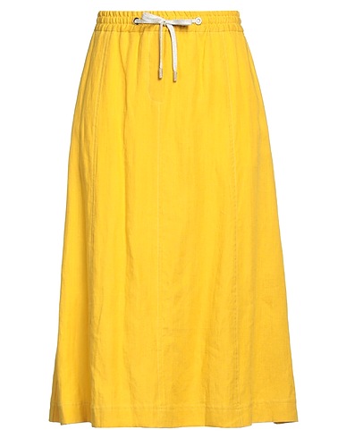 ELEVENTY Midi skirt Yellow 96% Linen, 4% Polyamide