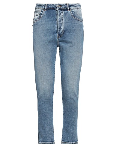 GREY DANIELE ALESSANDRINI Denim pants Blue 99% Cotton, 1% Elastane
