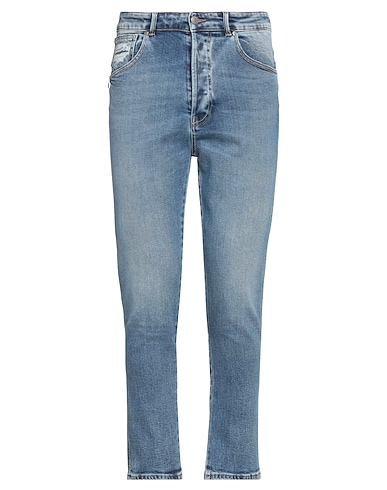 GREY DANIELE ALESSANDRINI Straight leg 99% Cotton, 1% Elastane