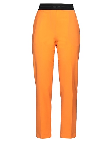 MSGM Casual pants Orange 96% Virgin Wool, 4% Elastane