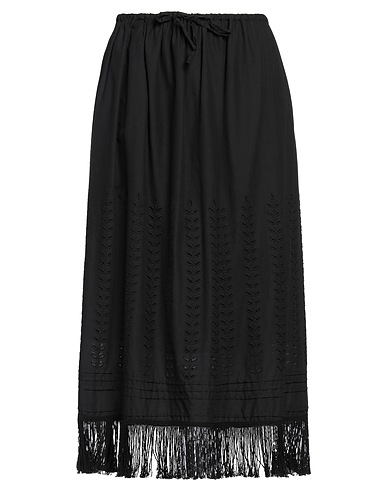 19.70 NINETEEN SEVENTY Midi skirt Black 100% Cotton