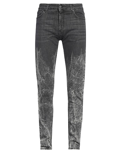 FAMILY FIRST  Milano Denim trousers Black 99% Cotton, 1% Elastane