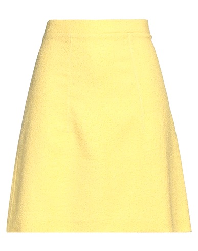 PATOU Mini skirt Yellow 32% Cotton, 25% Polyamide, 22% Viscose, 19% Linen, 2% Elastane