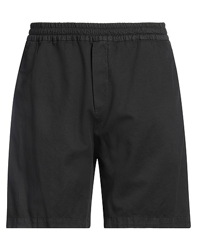 PAOLO PECORA Shorts & Bermuda Black 63% Cotton, 35% Linen, 2% Elastane