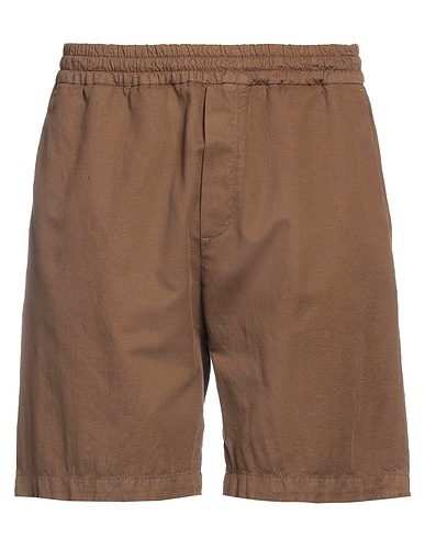 PAOLO PECORA Shorts & Bermuda Chocolate brown 63% Cotton, 35% Linen, 2% Elastane